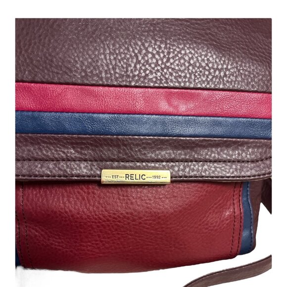 Relic by Fossil Crossbody Bag – Colorblock Faux Leather – Burgundy, Red & Blue – - Picture 2 of 10